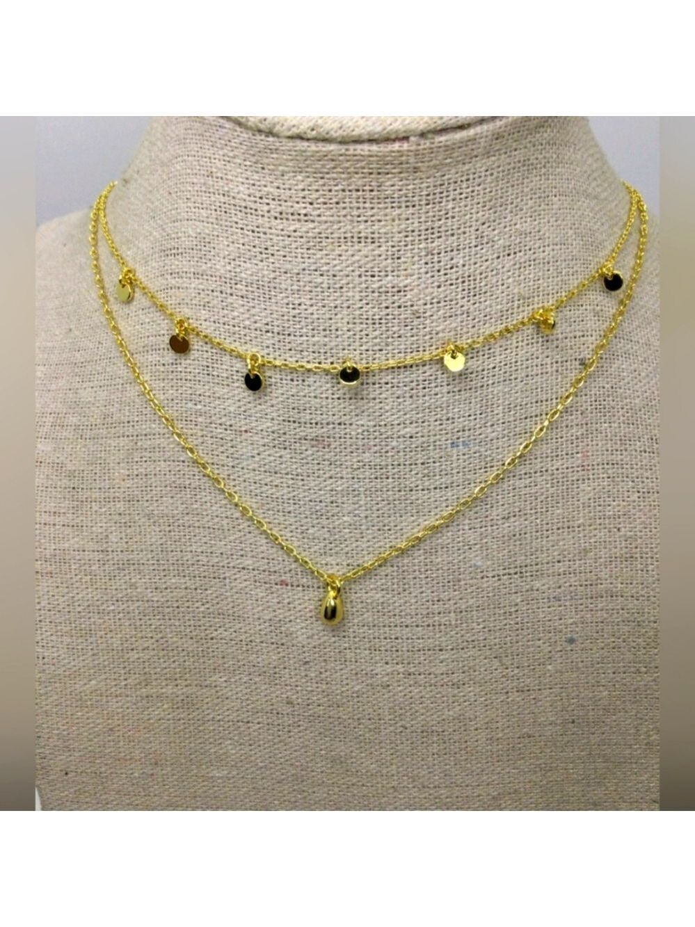 NWT Madewell Goldtone Necklace Set 14.5 + 16.5